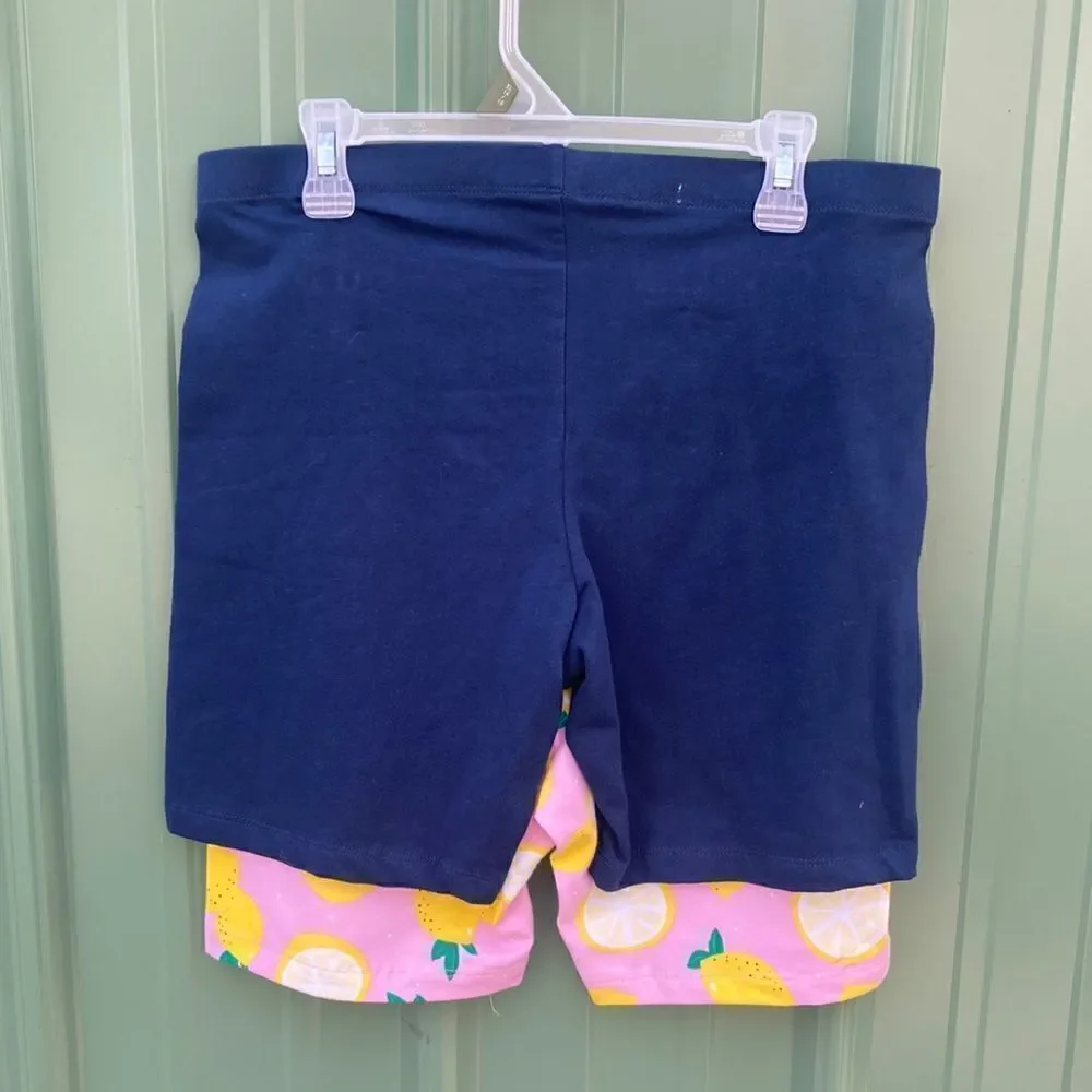 Girls Lightweight Short Sleeve T-Shirts & Bike Shorts 4-Piece Set Size XL Plus